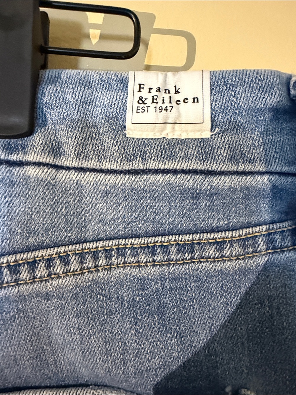 Frank & Eileen Light Blue Wide-Leg Jeans with Frayed Hem - Picture 3 of 5